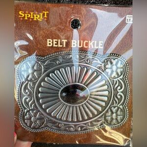Spirit Silver With Oval Black Stone Belt Buckle NEW